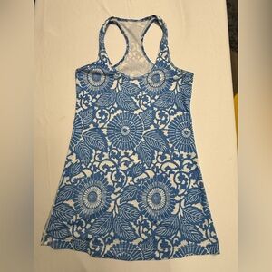 Lululemon Cool Racerback Tank | Blue Floral Damask Print | Size 4